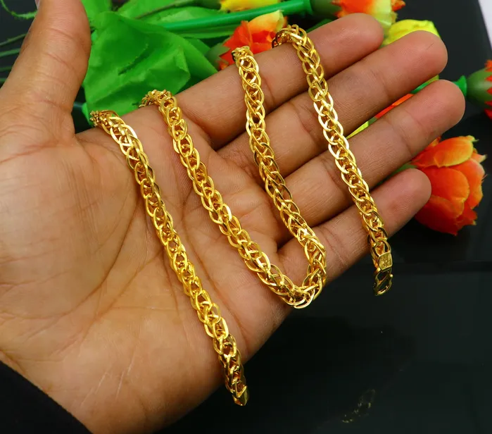 TRIBAL ORNAMENTS Necklaces 22karat yellow gold handmade unique design all sizes chain necklace amazing mens gifting wedding jewelry ch575 TRIBAL ORNAMENTS Necklaces 22karat yellow gold handmade unique design all sizes chain necklace amazing mens gifting wedding jewelry ch575
