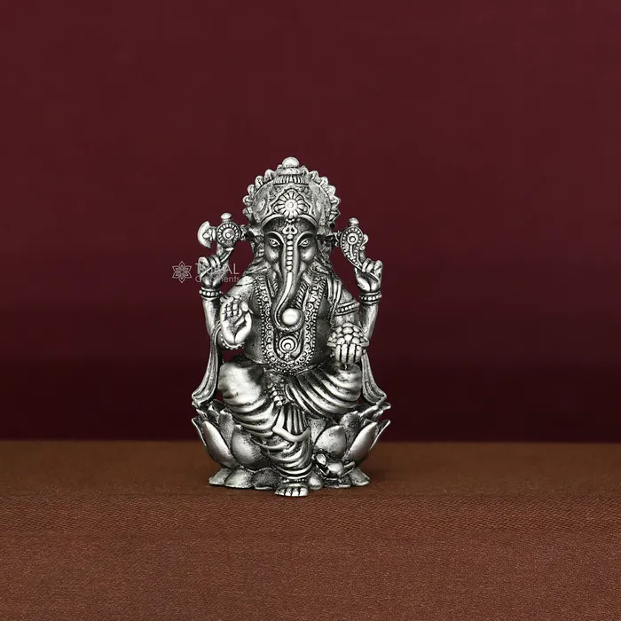 TRIBAL ORNAMENTS Necklaces 925 Sterling silver Lord Ganesh Idol Pooja Articles Silver Idols Figurine handcrafted Ganesha statue sculpture Diwali puja gift art670 TRIBAL ORNAMENTS Necklaces 925 Sterling silver Lord Ganesh Idol Pooja Articles Silver Idols Figurine handcrafted Ganesha statue sculpture Diwali puja gift art670