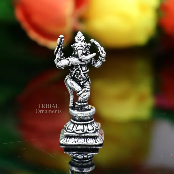 TRIBAL ORNAMENTS Necklaces 925 Sterling silver Lord Ganesh Idol small dancing style statue Figurine handcrafted Lord Ganesh statue sculpture Diwali puja gift art510 TRIBAL ORNAMENTS Necklaces 925 Sterling silver Lord Ganesh Idol small dancing style statue Figurine handcrafted Lord Ganesh statue sculpture Diwali puja gift art510