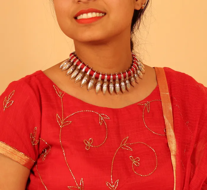 TRIBAL ORNAMENTS Necklaces 925 sterling silver pretty design handmade charm necklace choker adjustable belly dance wedding party tribal customized jewelry set82