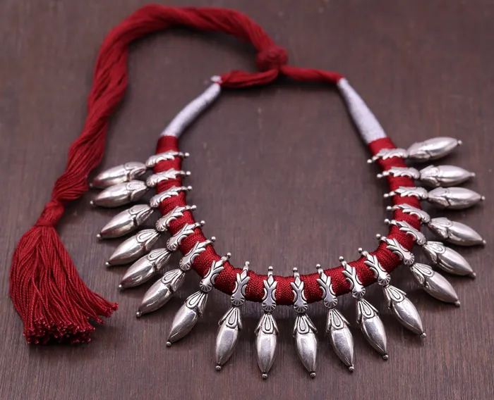TRIBAL ORNAMENTS Necklaces 925 sterling silver pretty design handmade charm necklace choker adjustable belly dance wedding party tribal customized jewelry set82