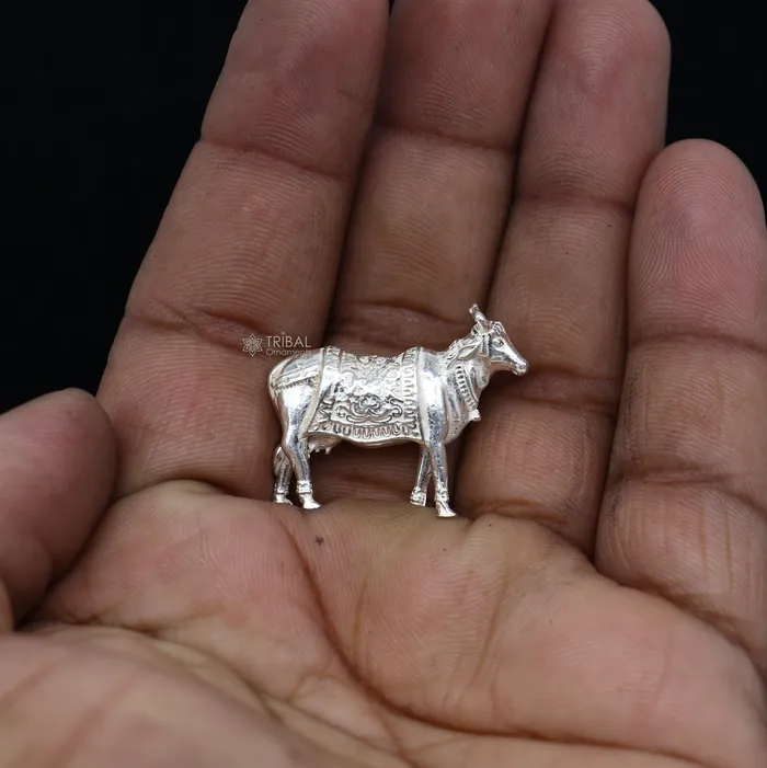 TRIBAL ORNAMENTS Necklaces 925 sterling silver solid cow for puja su1314 TRIBAL ORNAMENTS Necklaces 925 sterling silver solid cow for puja su1314