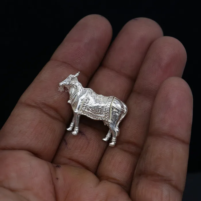 TRIBAL ORNAMENTS Necklaces 925 sterling silver solid cow for puja su1314 TRIBAL ORNAMENTS Necklaces 925 sterling silver solid cow for puja su1314
