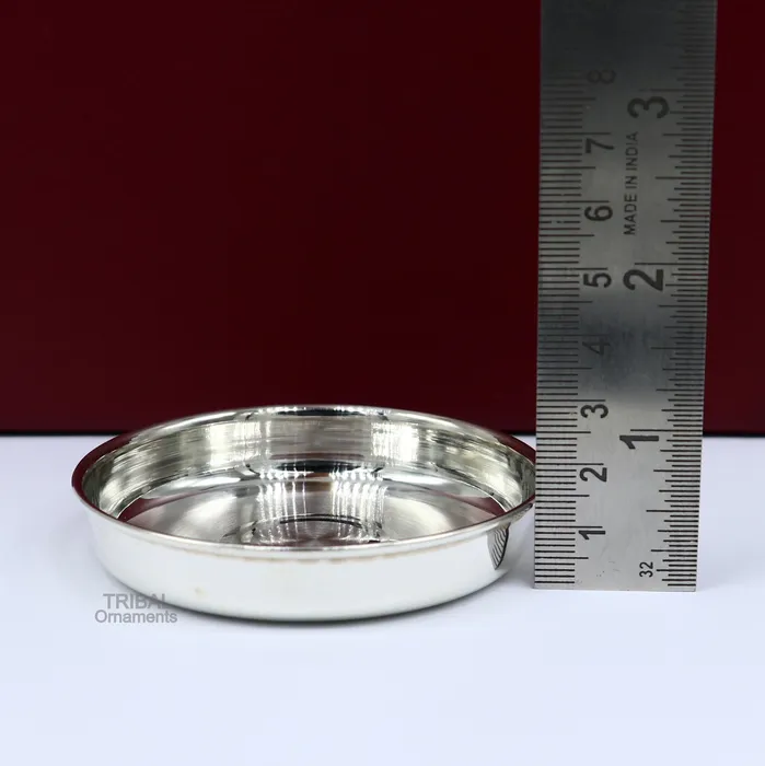 TRIBAL ORNAMENTS Necklaces 999 fine solid silver handmade platetray and spoon set for baby food serving milk bowl silver utensils home and kitchen accessories sv251