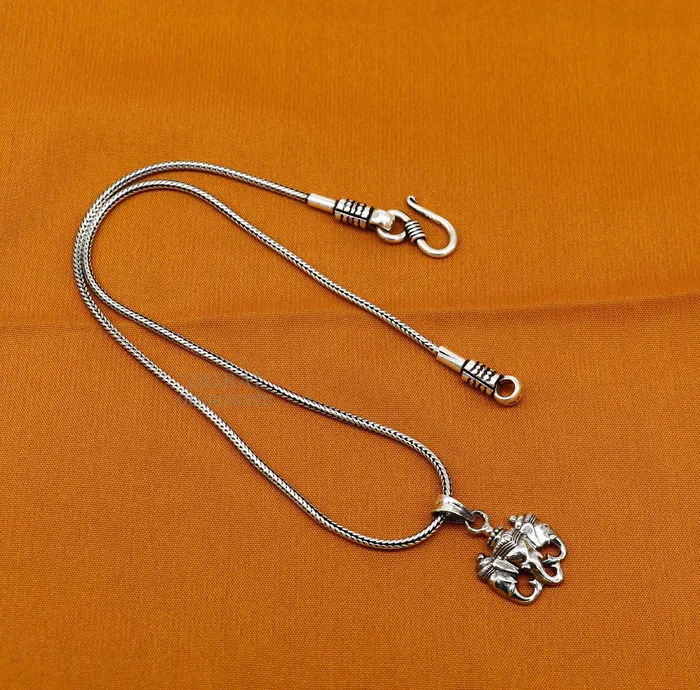 TRIBAL ORNAMENTS Necklaces Exclusive design 925 sterling silver handmade 3 face Ganesha divine pendant amazing stylish unisex pendant personalized jewelry ssp1644