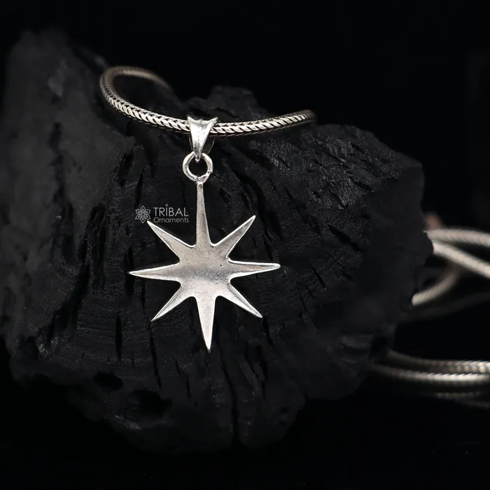 TRIBAL ORNAMENTS Necklaces Stylish 925 sterling silver handmade Star design pendant high quality silver small pendant for boy girls nsp672 TRIBAL ORNAMENTS Necklaces Stylish 925 sterling silver handmade Star design pendant high quality silver small pendant for boy girls nsp672