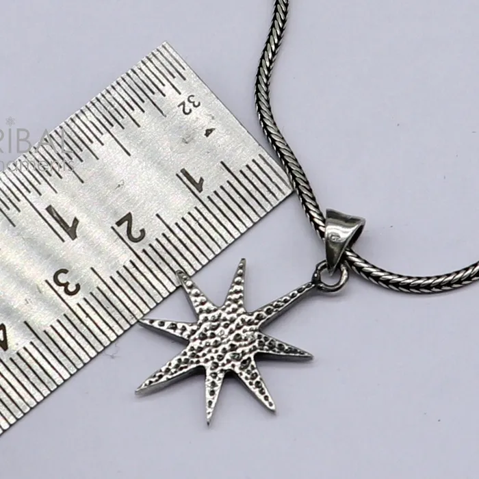 TRIBAL ORNAMENTS Necklaces Stylish 925 sterling silver handmade Star design pendant high quality silver small pendant for boy girls nsp672 TRIBAL ORNAMENTS Necklaces Stylish 925 sterling silver handmade Star design pendant high quality silver small pendant for boy girls nsp672