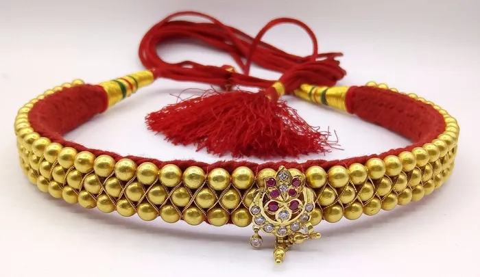 TRIBAL ORNAMENTS Necklaces Vintage 22karat yellow gold handmade beads or ball studded fabulous necklace rajasthan tribal jewelry for womens gifting