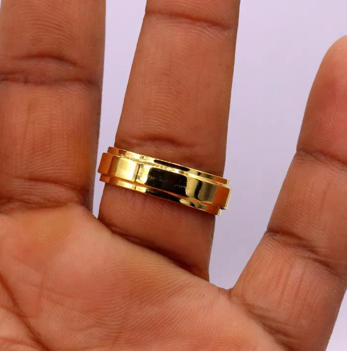 TRIBAL ORNAMENTS Rings 18 kt yellow gold handmade fabulous wedding engagement anniversary ring band unisex jewelry all sizes available GR006