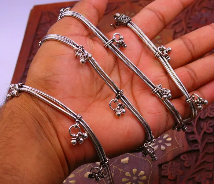 TRIBAL ORNAMENTS Rings 36 to 385 inches adjustable 925 sterling silver handmade vintage design awesome belly chainwaist chain belly dance tribal jewelry wch07