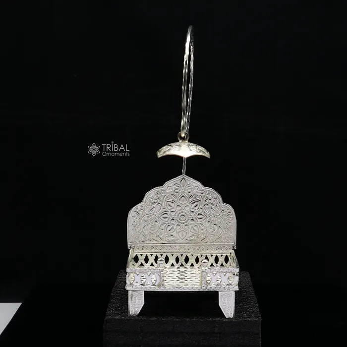 TRIBAL ORNAMENTS Rings 925 pure sterling silver handcrafted small singhasan idol krishna Bal Gopala throne god statues chair divine silver Chauki Aasan su1171 TRIBAL ORNAMENTS Rings 925 pure sterling silver handcrafted small singhasan idol krishna Bal Gopala throne god statues chair divine silver Chauki Aasan su1171