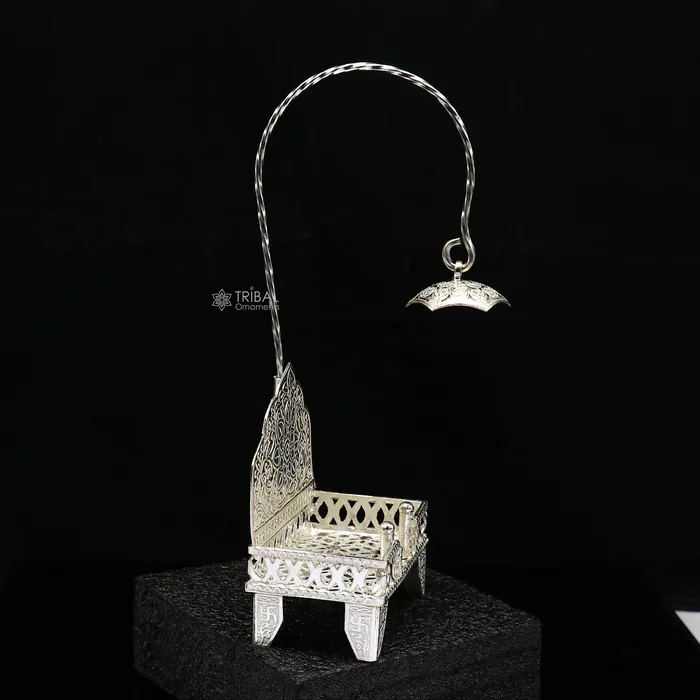 TRIBAL ORNAMENTS Rings 925 pure sterling silver handcrafted small singhasan idol krishna Bal Gopala throne god statues chair divine silver Chauki Aasan su1171 TRIBAL ORNAMENTS Rings 925 pure sterling silver handcrafted small singhasan idol krishna Bal Gopala throne god statues chair divine silver Chauki Aasan su1171