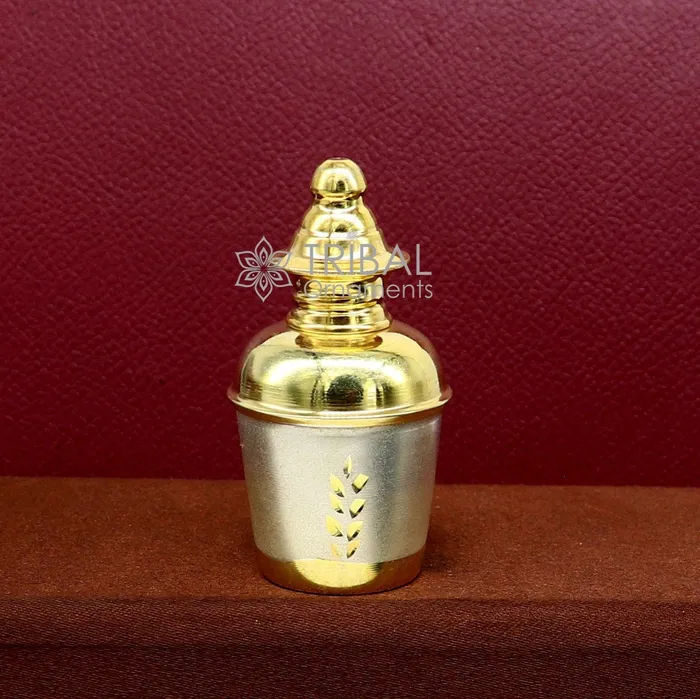 TRIBAL ORNAMENTS Rings 925 Sterling silver handmade gold tone trinket box Silver container box casket box Sindoor box enamel work customized gifting box stb767