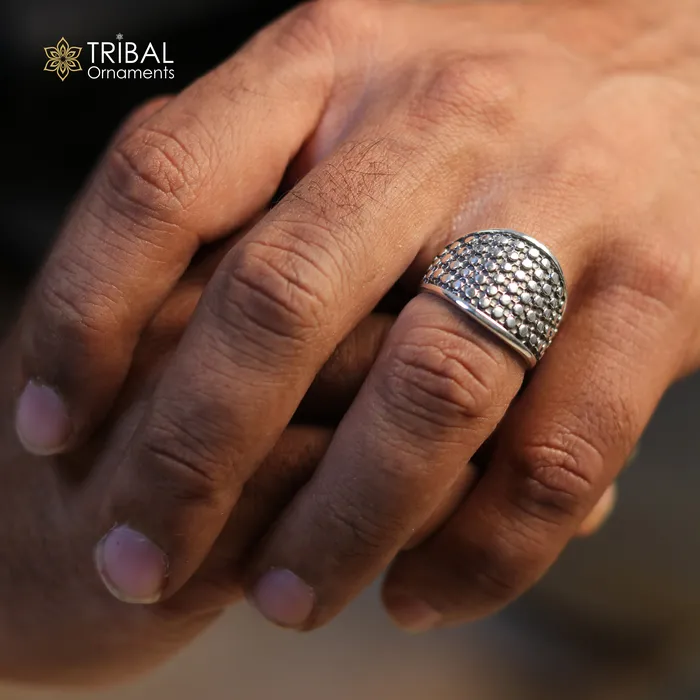 TRIBAL ORNAMENTS Rings 925 sterling silver heavy stylish ring mens Jewelry sr758 TRIBAL ORNAMENTS Rings 925 sterling silver heavy stylish ring mens Jewelry sr758