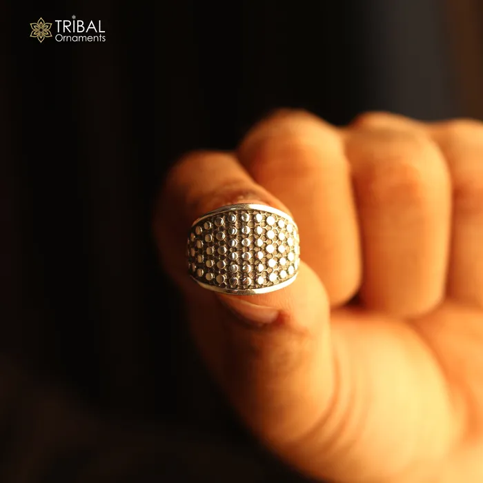 TRIBAL ORNAMENTS Rings 925 sterling silver heavy stylish ring mens Jewelry sr758