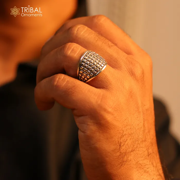 TRIBAL ORNAMENTS Rings 925 sterling silver heavy stylish ring mens Jewelry sr758