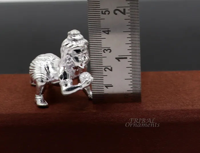 TRIBAL ORNAMENTS Rings 925 Sterling silver Idol Krishna Bal Gopala crawling Krishna statue figurine child krishna laddu gopala sculpture silver article art580