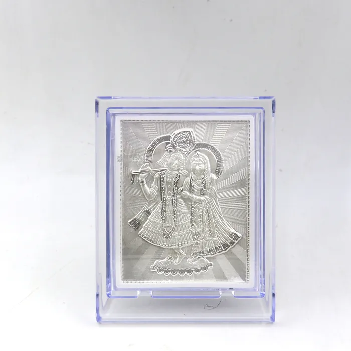 TRIBAL ORNAMENTS Rings 999 pure sterling silver handmade idol Radha Krishna plate covered in plastic frame figurine silver god frame art766 TRIBAL ORNAMENTS Rings 999 pure sterling silver handmade idol Radha Krishna plate covered in plastic frame figurine silver god frame art766