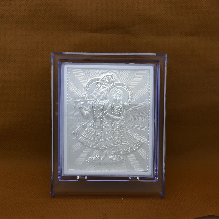 TRIBAL ORNAMENTS Rings 999 pure sterling silver handmade idol Radha Krishna plate covered in plastic frame figurine silver god frame art766 TRIBAL ORNAMENTS Rings 999 pure sterling silver handmade idol Radha Krishna plate covered in plastic frame figurine silver god frame art766