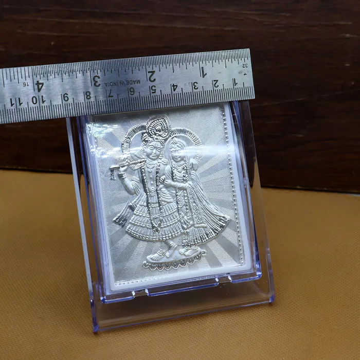 TRIBAL ORNAMENTS Rings 999 pure sterling silver handmade idol Radha Krishna plate covered in plastic frame figurine silver god frame art766 TRIBAL ORNAMENTS Rings 999 pure sterling silver handmade idol Radha Krishna plate covered in plastic frame figurine silver god frame art766