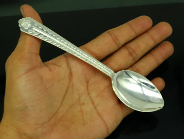 TRIBAL ORNAMENTS Rings Pure sterling silver handmade solid silver 6 spoon kitchen utensils vessels silver has antibacterial properties keep stay healthy sv58