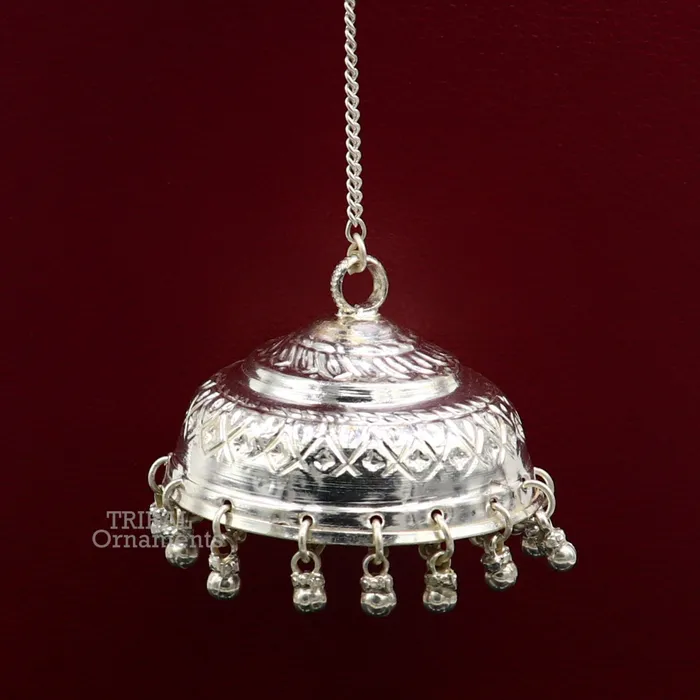 TRIBAL ORNAMENTS Rings Solid Silver chhatar or chhatra silver umbrella god temple art Gorgeous hand craved Solid silver temple article temple utensils su749