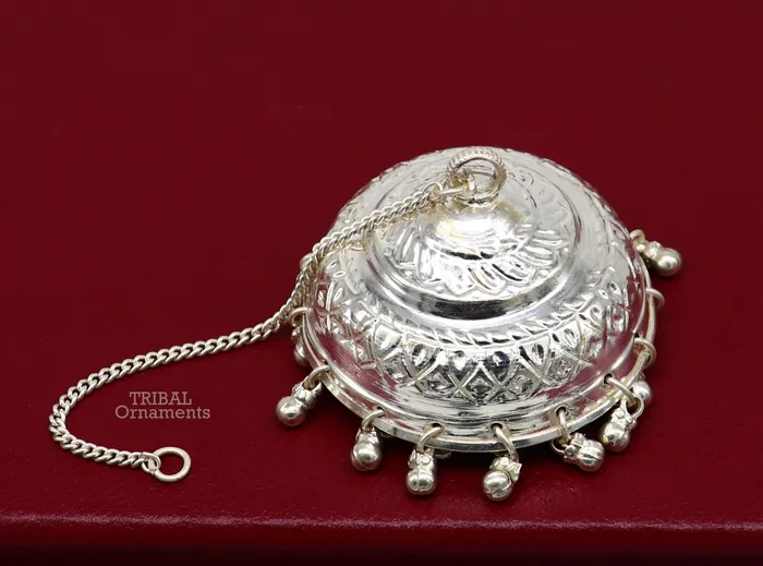 TRIBAL ORNAMENTS Rings Solid Silver chhatar or chhatra silver umbrella god temple art Gorgeous hand craved Solid silver temple article temple utensils su749