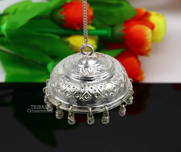 TRIBAL ORNAMENTS Rings Solid Silver chhatar or chhatra silver umbrella god temple art Gorgeous hand craved Solid silver temple article temple utensils su749