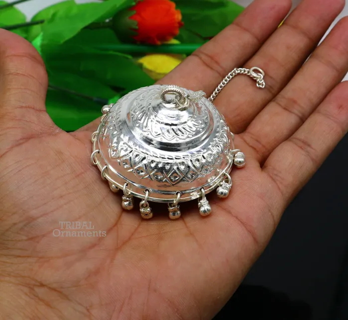 TRIBAL ORNAMENTS Rings Solid Silver chhatar or chhatra silver umbrella god temple art Gorgeous hand craved Solid silver temple article temple utensils su749