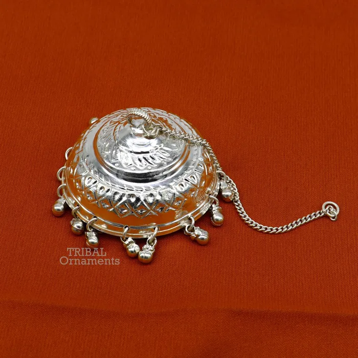 TRIBAL ORNAMENTS Rings Solid Silver chhatar or chhatra silver umbrella god temple art Gorgeous hand craved Solid silver temple article temple utensils su749