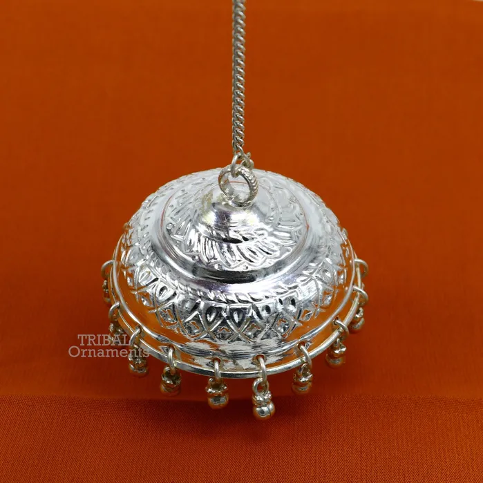 TRIBAL ORNAMENTS Rings Solid Silver chhatar or chhatra silver umbrella god temple art Gorgeous hand craved Solid silver temple article temple utensils su749