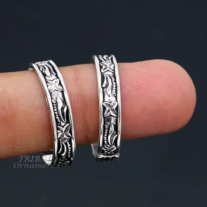 TRIBAL ORNAMENTS Rings thumb ring 925 sterling silver traditional cultural design thumb ring for foot thumb toe ring band for brides wedding jewelry ntr68