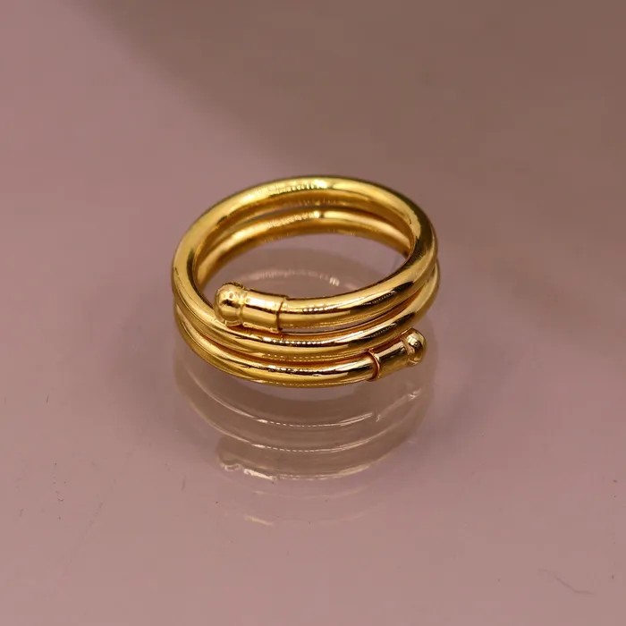 TRIBAL ORNAMENTS Solid spiral ring 22kt yellow gold handmade fabulous design all sizes ring band for unisex gifting jewelry from india GR003 Rings TRIBAL ORNAMENTS Solid spiral ring 22kt yellow gold handmade fabulous design all sizes ring band for unisex gifting jewelry from india GR003 Rings