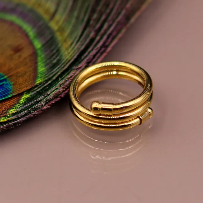 TRIBAL ORNAMENTS Solid spiral ring 22kt yellow gold handmade fabulous design all sizes ring band for unisex gifting jewelry from india GR003 Rings TRIBAL ORNAMENTS Solid spiral ring 22kt yellow gold handmade fabulous design all sizes ring band for unisex gifting jewelry from india GR003 Rings