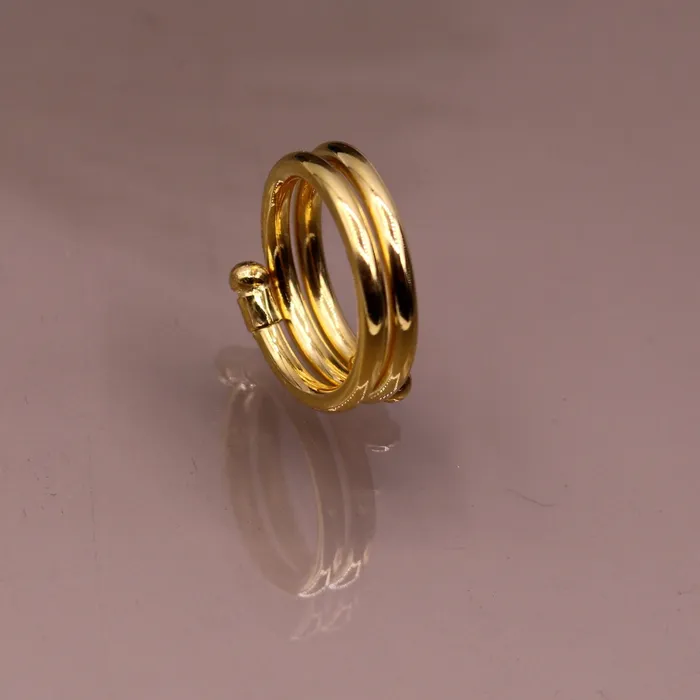TRIBAL ORNAMENTS Solid spiral ring 22kt yellow gold handmade fabulous design all sizes ring band for unisex gifting jewelry from india GR003 Rings TRIBAL ORNAMENTS Solid spiral ring 22kt yellow gold handmade fabulous design all sizes ring band for unisex gifting jewelry from india GR003 Rings
