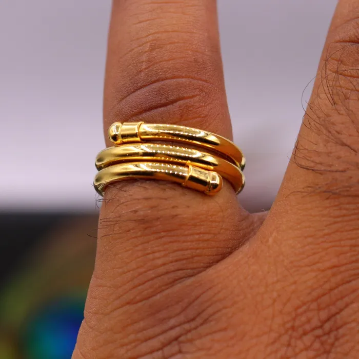 TRIBAL ORNAMENTS Solid spiral ring 22kt yellow gold handmade fabulous design all sizes ring band for unisex gifting jewelry from india GR003 Rings TRIBAL ORNAMENTS Solid spiral ring 22kt yellow gold handmade fabulous design all sizes ring band for unisex gifting jewelry from india GR003 Rings
