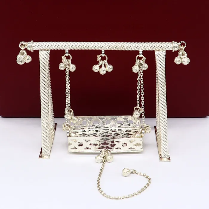 TRIBAL ORNAMENTS Sterling silver handmade Laddu Gopala jhula Baby Krishna swing child Krishna palana silver jhula laddu Gopal Jhula silver article su381 Rings