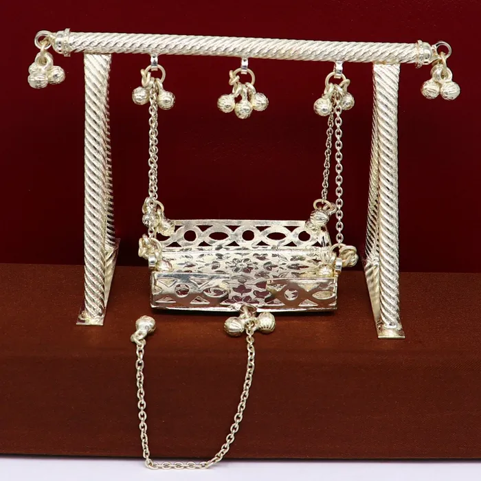 TRIBAL ORNAMENTS Sterling silver handmade Laddu Gopala jhula Baby Krishna swing child Krishna palana silver jhula laddu Gopal Jhula silver article su381 Rings
