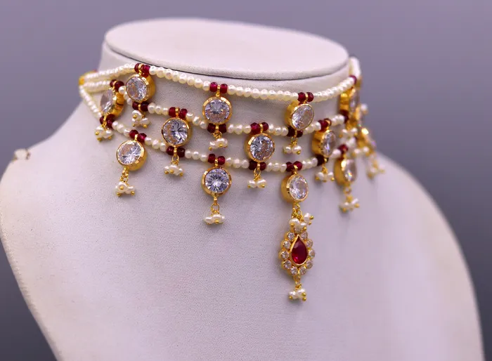 TRIBAL ORNAMENTS Vintage design handmade 22kt yellow gold gorgeous fit neck necklace wedding anniversary party wear girls jewelry from india Necklaces