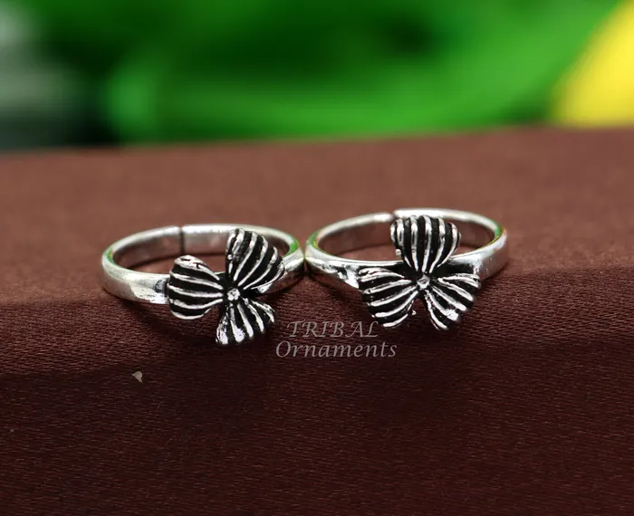 TRIBALORNAMENT Rings 925 sterling silver handmade fabulous flower design toe ring band tribal belly dance vintage style ethnic tribal brides jewelry ytr63 TRIBALORNAMENT Rings 925 sterling silver handmade fabulous flower design toe ring band tribal belly dance vintage style ethnic tribal brides jewelry ytr63