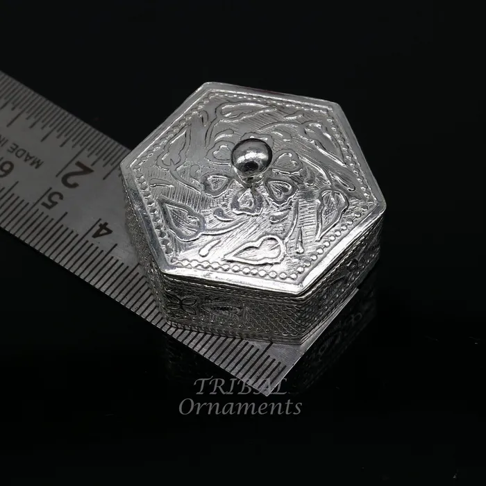 TRIBALORNAMENT Rings 925 sterling silver trinket box kajal boxcasket box bridal polygon shape sindur box collection container box eyeliner box gifting stb402 TRIBALORNAMENT Rings 925 sterling silver trinket box kajal boxcasket box bridal polygon shape sindur box collection container box eyeliner box gifting stb402
