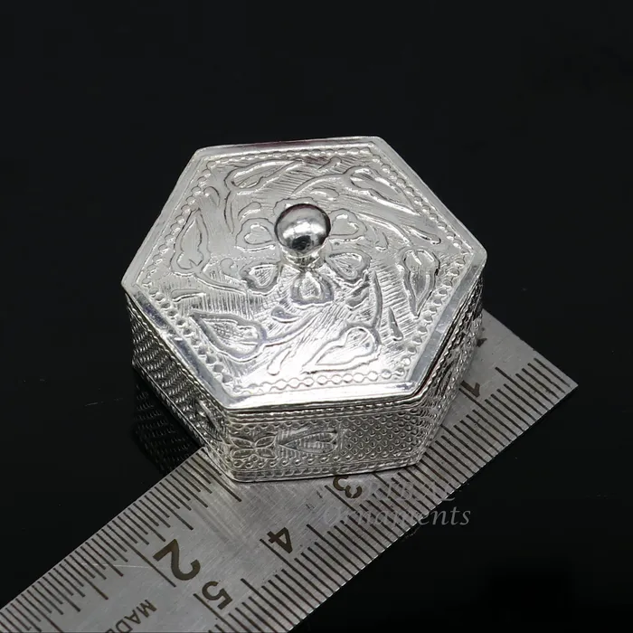 TRIBALORNAMENT Rings 925 sterling silver trinket box kajal boxcasket box bridal polygon shape sindur box collection container box eyeliner box gifting stb402 TRIBALORNAMENT Rings 925 sterling silver trinket box kajal boxcasket box bridal polygon shape sindur box collection container box eyeliner box gifting stb402
