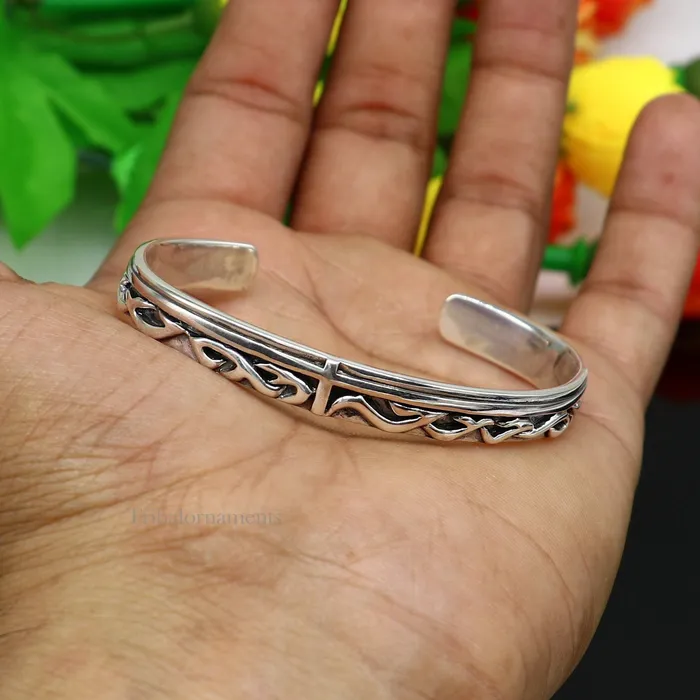 Vintage 925 sterling silver or Gold polished handmade adjustable cuff bangle bracelet unsex gifting jewelry solid cuff bracelet Gnsk372 TRIBAL ORNAMENTS Bracelets Vintage 925 sterling silver or Gold polished handmade adjustable cuff bangle bracelet unsex gifting jewelry solid cuff bracelet Gnsk372 TRIBAL ORNAMENTS Bracelets