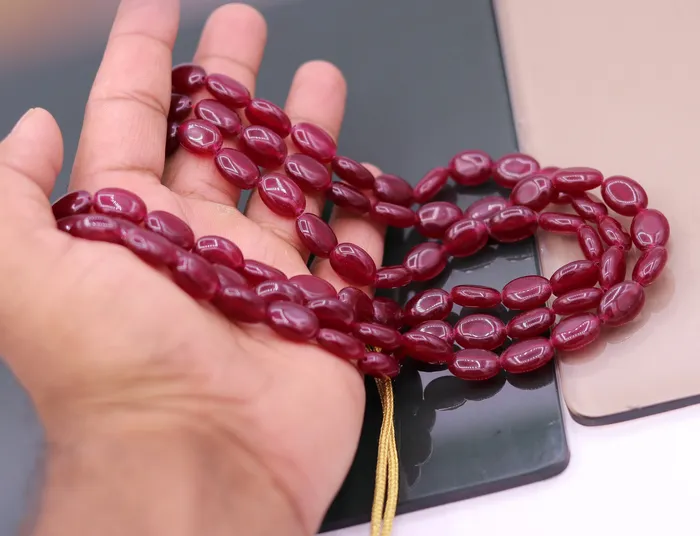Vintage antique design handmade gorgeous Red Quartz three line necklace excellent beaded charm necklace tribal jewelry from india qd01 TRIBAL ORNAMENTS Necklaces