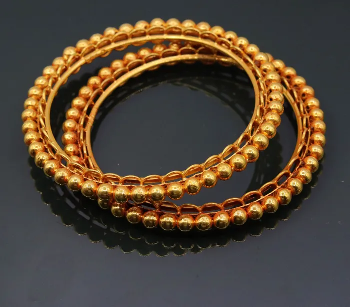 Vintage design handmade indian antique style solid gold bangle bracelet fabulous womens tribal jewelry from india ba43 TRIBAL ORNAMENTS Bracelets