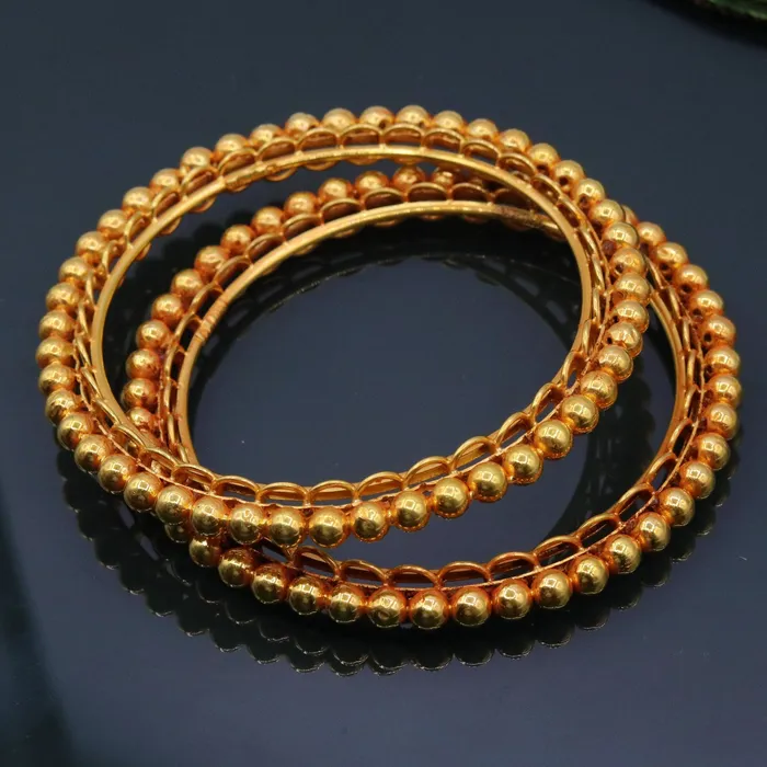 Vintage design handmade indian antique style solid gold bangle bracelet fabulous womens tribal jewelry from india ba43 TRIBAL ORNAMENTS Bracelets