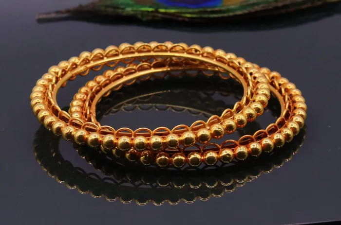 Vintage design handmade indian antique style solid gold bangle bracelet fabulous womens tribal jewelry from india ba43 TRIBAL ORNAMENTS Bracelets