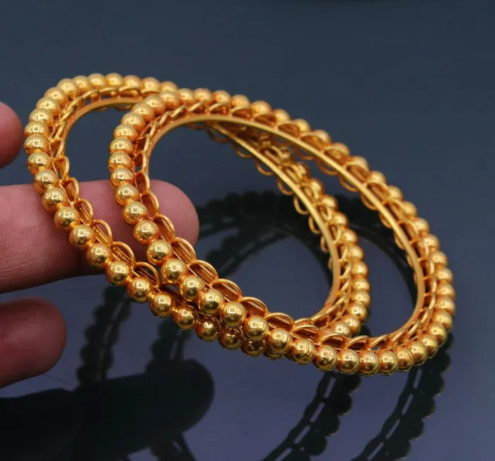 Vintage design handmade indian antique style solid gold bangle bracelet fabulous womens tribal jewelry from india ba43 TRIBAL ORNAMENTS Bracelets