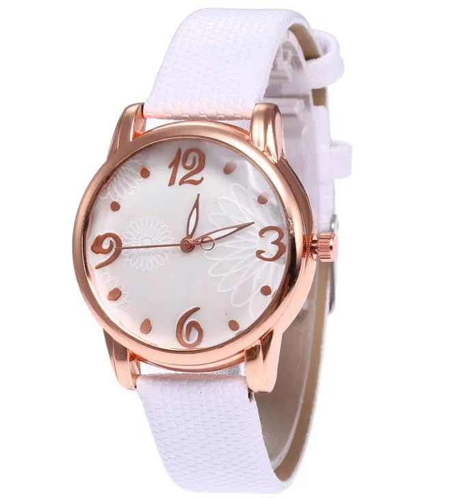W489 Rose Gold White Blossom Collection Quartz Watch 01 Earrings