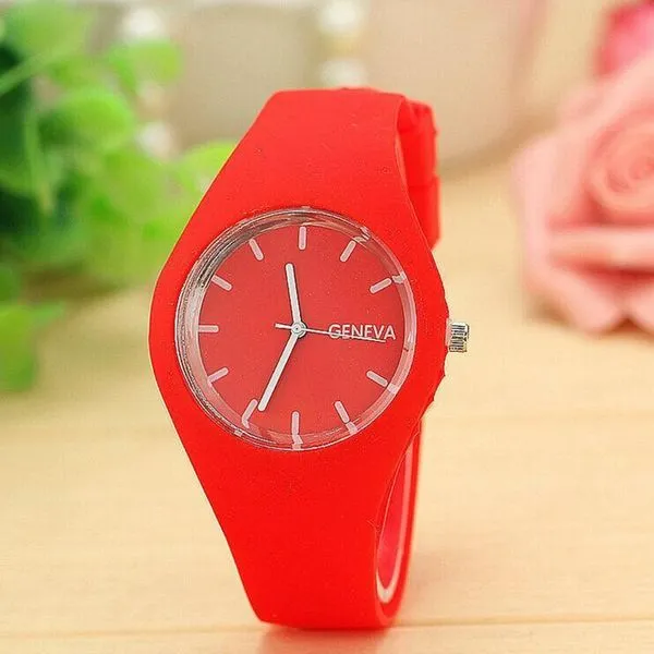 W53 Red Silicone Collection Quartz Watch 01 Watches